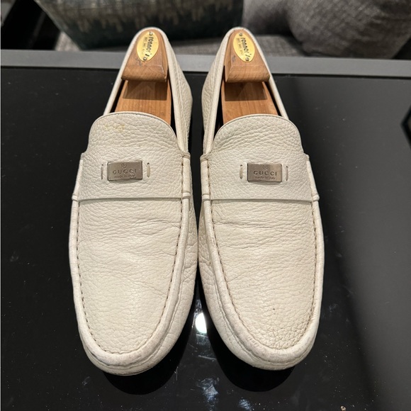 Gucci Leather Driving Shoes in White - Men’s (8.5) - Picture 4 of 13
